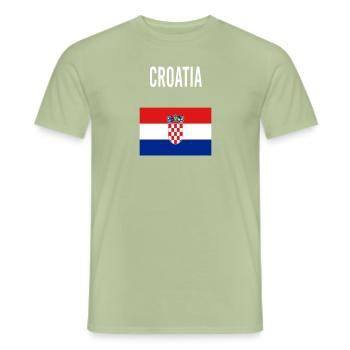 Kroatien FLAGGE - Männer T-Shirt - Sage - Vorne - AI Model Male 178 light (178cm)