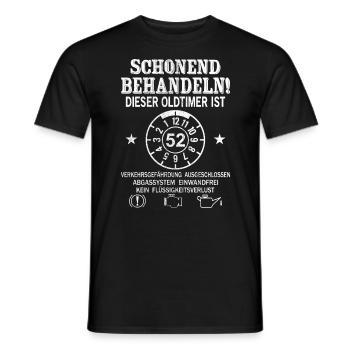 Schonend Behandeln Oldtimer Ist 52 Jahre 52. - Männer T-Shirt - Schwarz - Vorne - AI Model Male 178 light (178cm)