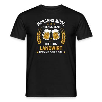 Morgens Müde Abends Blau Ich bin Landwirt - Männer T-Shirt - Schwarz - Vorne - AI Model Male 178 light (178cm)