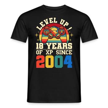 Level 18 2004 Geburtstag Gamer 18 Jahre - Männer T-Shirt - Schwarz - Vorne - AI Model Male 178 light (178cm)
