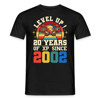 Level 20 2002 Anniversary Gamer 20 Jahre - Männer T-Shirt - Schwarz - Vorne - AI Model Male 178 light (178cm)