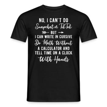 Sagen Sie die Zeit auf einer Uhr mit Zeigern - Männer T-Shirt - Schwarz - Vorne - AI Model Male 178 light (178cm)