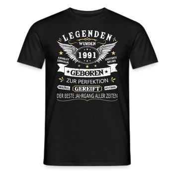 Legenden 1991 Geboren Geschenk Jahrgang 1991 - Männer T-Shirt - Schwarz - Vorne - AI Model Male 178 light (178cm)