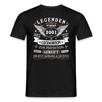 Legenden 2001 Geboren Geschenk Jahrgang 2001 - Männer T-Shirt - Schwarz - Vorne - AI Model Male 178 light (178cm)