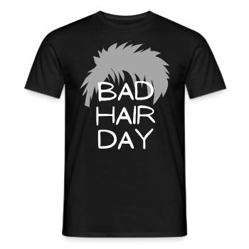 bad hair day haare spruch geschenk idee - Männer T-Shirt - Schwarz - Vorne - AI Model Male 178 light (178cm)