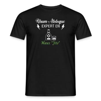 Rhum-Atologue - T-shirt homme - noir - Devant - AI Model Male 178 light (178cm)