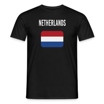 Netherlands FLAG - Men's T-Shirt - black - Front - AI Model Male 178 light (178cm)