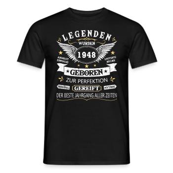 Legenden 1948 Geboren Geschenk Jahrgang 1948 - Männer T-Shirt - Schwarz - Vorne - AI Model Male 178 light (178cm)