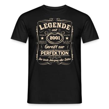 Legenden 2001 Geboren Geschenk Jahrgang 2001 - Männer T-Shirt - Schwarz - Vorne - AI Model Male 178 light (178cm)