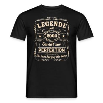 Legenden 2003 Geboren Geschenk Jahrgang 2003 - Männer T-Shirt - Schwarz - Vorne - AI Model Male 178 light (178cm)