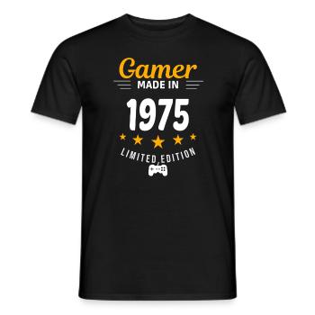 Gamer fait en 1975 - T-shirt homme - noir - Devant - AI Model Male 178 light (178cm)