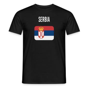 Serbien FLAGGE - Männer T-Shirt - Schwarz - Vorne - AI Model Male 178 light (178cm)