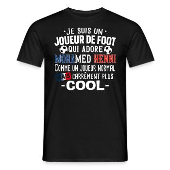 Mohamed Henni Football Foot Cadeau Homme T-shirt - T-shirt homme - noir - Devant - AI Model Male 178 light (178cm)