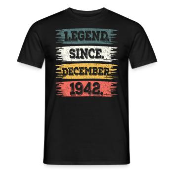 Légende Depuis Décembre 1942 80 Ans Anniversaire - T-shirt homme - noir - Devant - AI Model Male 178 light (178cm)