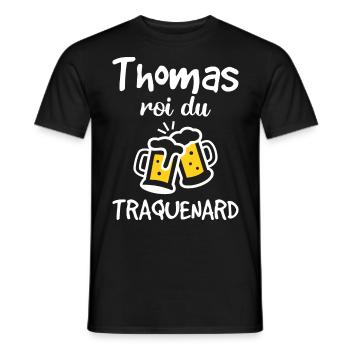 Thomas Roi Du Traquenard - Humour De Thomas - T-shirt homme - noir - Devant - AI Model Male 178 light (178cm)