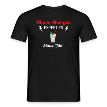 Rhum-Atologue - T-shirt homme - noir - Devant - AI Model Male 178 light (178cm)