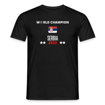 Serbia World Champion 2022 - Men's T-Shirt - black - Front - AI Model Male 178 light (178cm)