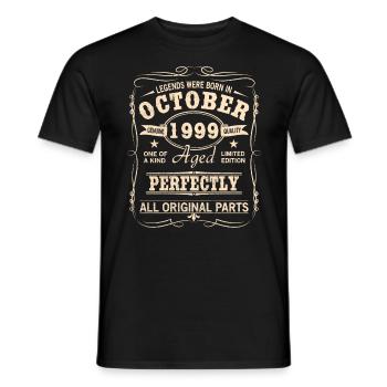 Vintage October 1999 Birthday - Men's T-Shirt - black - Front - AI Model Male 178 light (178cm)