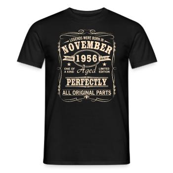 Vintage November 1956 Geburtstag - Männer T-Shirt - Schwarz - Vorne - AI Model Male 178 light (178cm)