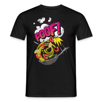 Pop Art Cuisine Rétro Comic Esthétique Wok Culinaire - T-shirt homme - noir - Devant - AI Model Male 178 light (178cm)