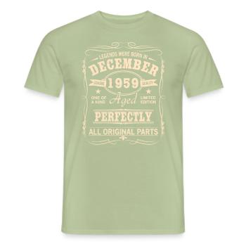 Vintage December 1959 Birthday - Men's T-Shirt - sage - Front - AI Model Male 178 light (178cm)