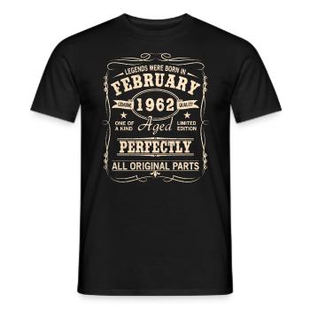 Vintage Februar 1962 Geburtstag - Männer T-Shirt - Schwarz - Vorne - AI Model Male 178 light (178cm)