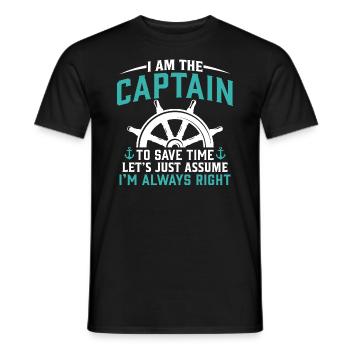 Je suis le capitaine drôle de voile - T-shirt homme - noir - Devant - AI Model Male 178 light (178cm)