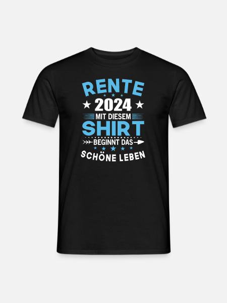 Rentner Geschenk Lustig Ruhestand Rente 2024 - Männer T-Shirt - Schwarz