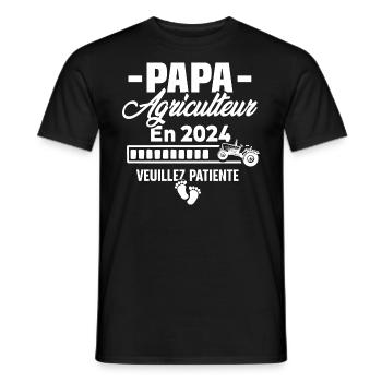 2024 Papa Agriculteur Agriculture Bébé Naissance - T-shirt homme - noir - Devant - AI Model Male 178 light (178cm)