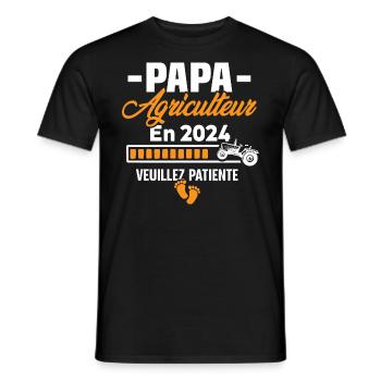 2024 Papa Agriculteur Agriculture Bébé Naissance - T-shirt homme - noir - Devant - AI Model Male 178 light (178cm)