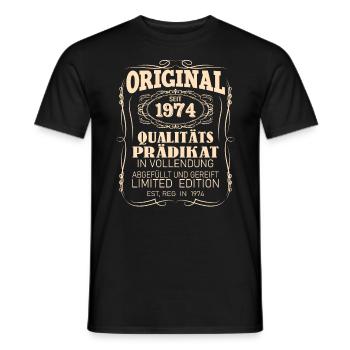Vintage Original 1974 Geboren Jahrgang 1974 - Männer T-Shirt - Schwarz - Vorne - AI Model Male 178 light (178cm)