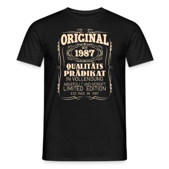 Vintage Original 1987 Geboren Jahrgang 1987 - Männer T-Shirt - Schwarz - Vorne - AI Model Male 178 light (178cm)