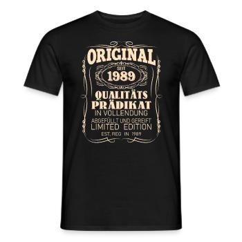 Vintage Original 1989 Geboren Jahrgang 1989 - Männer T-Shirt - Schwarz - Vorne - AI Model Male 178 light (178cm)