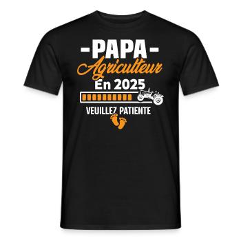 2025 Papa Agriculteur Agriculture Bébé Naissance - T-shirt homme - noir - Devant - AI Model Male 178 light (178cm)