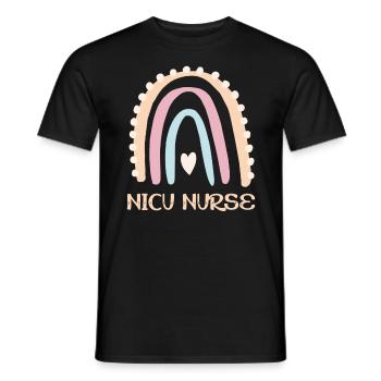 NICU Nurse - Rainbow Heart - Men's T-Shirt - black - Front - AI Model Male 178 light (178cm)