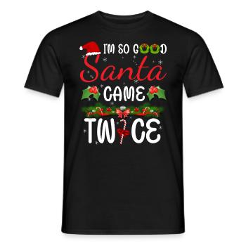 Ich bin so gut, dass der Weihnachtsmann zweimal kam - Männer T-Shirt - Schwarz - Vorne - AI Model Male 178 light (178cm)