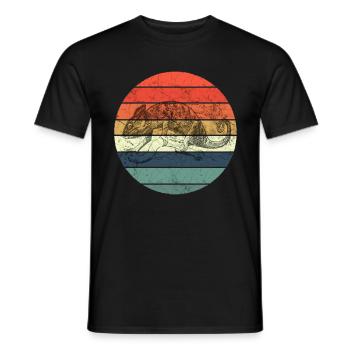 Chameleon - Retro Vintage Sunset - Men's T-Shirt - black - Front - AI Model Male 178 light (178cm)