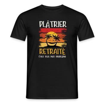 plâtrier retraité - T-shirt homme - noir - Devant - AI Model Male 178 light (178cm)