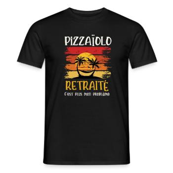 pizzaïolo retraité - T-shirt homme - noir - Devant - AI Model Male 178 light (178cm)