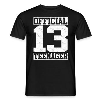 Officiellement un adolescent - Regard affligé - T-shirt homme - noir - Devant - AI Model Male 178 light (178cm)