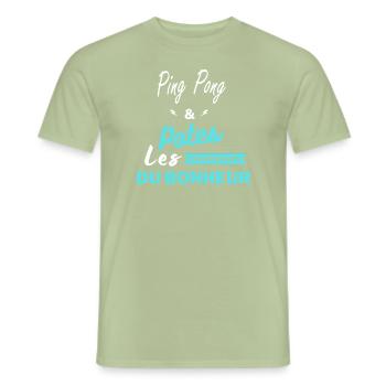 potes les ingrédients du bonheur Ping Pong - T-shirt homme - vert sauge - Devant - AI Model Male 178 light (178cm)