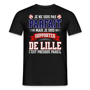 Supporter Football Lille Foot Fier Lillois - T-shirt homme - noir - Devant - AI Model Male 178 light (178cm)
