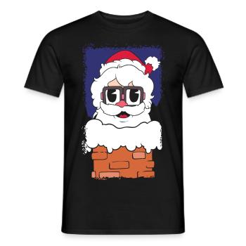 Weihnachtsmann den Schornstein hinunter - Männer T-Shirt - Schwarz - Vorne - AI Model Male 178 light (178cm)