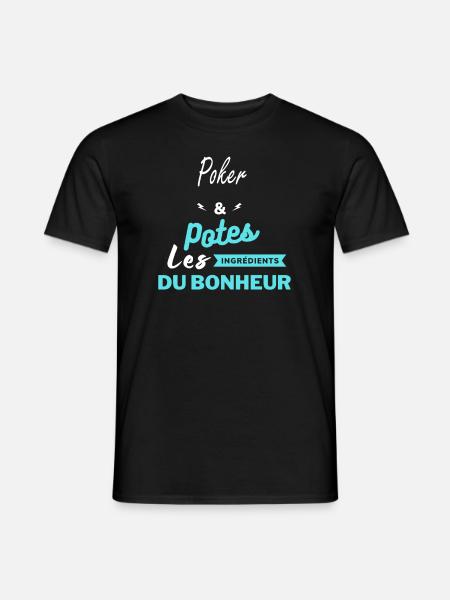 potes les ingrédients du bonheur Poker - T-shirt homme - noir