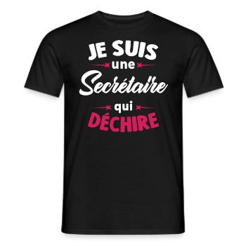 Je suis une secrétaire qui déchire - T-shirt homme - noir - Devant - AI Model Male 178 light (178cm)