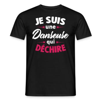 Je suis une Danseuse qui déchire - T-shirt homme - noir - Devant - AI Model Male 178 light (178cm)