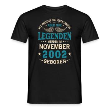 All people are born equal November 2002 - Men's T-Shirt - black - Front - AI Model Male 178 light (178cm)