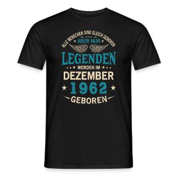 Tous les hommes sont égaux Né en décembre 1962 - T-shirt homme - noir - Devant - AI Model Male 178 light (178cm)