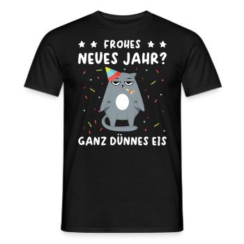 Silvester Frohes Neues Jahr Ganz Dünnes Eis - Männer T-Shirt - Schwarz - Vorne - AI Model Male 178 light (178cm)