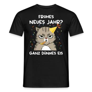 Silvester Frohes Neues Jahr Ganz Dünnes Eis - Männer T-Shirt - Schwarz - Vorne - AI Model Male 178 light (178cm)